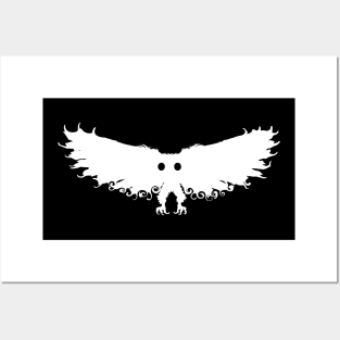 Mothman West Virginia Wing Humanoid Moth Retro Vintage All White Albino Posters and Art